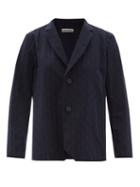 Matchesfashion.com Issey Miyake - Blink Geometric Pleated Single Breasted Blazer - Womens - Navy