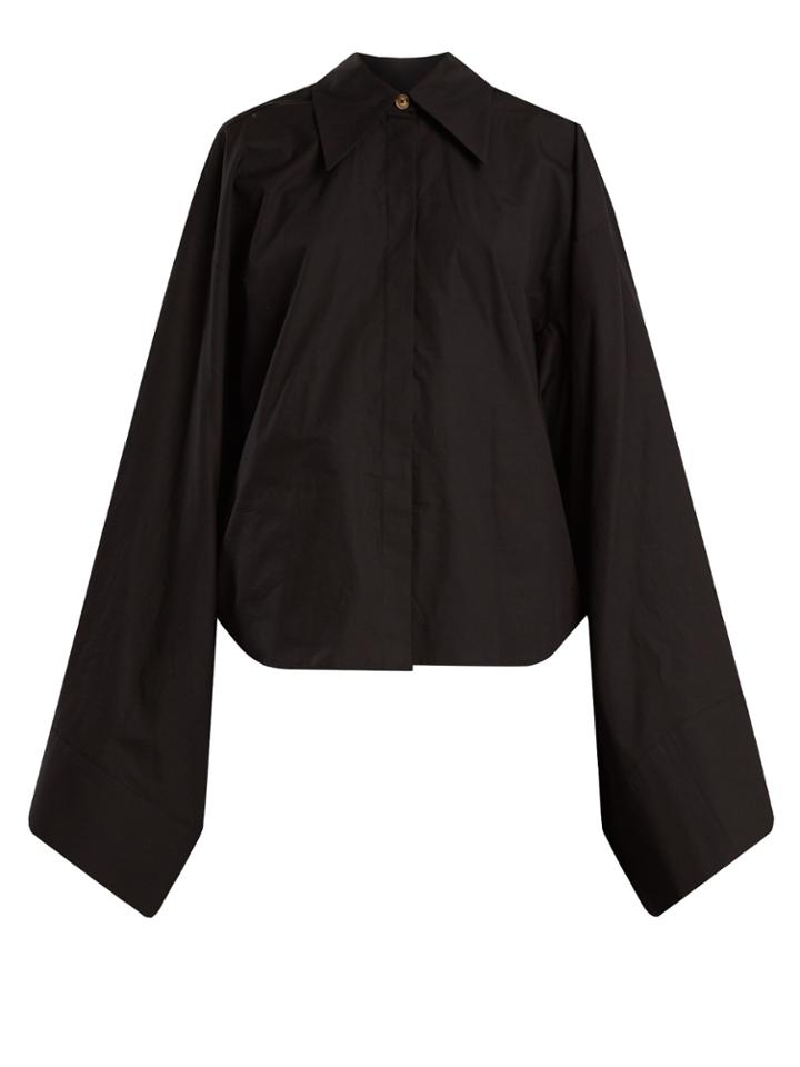 A.w.a.k.e. Kimono Sleeve Cotton-poplin Top