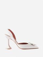 Amina Muaddi - Begum 95 Crystal-embellished Leather Pumps - Womens - White