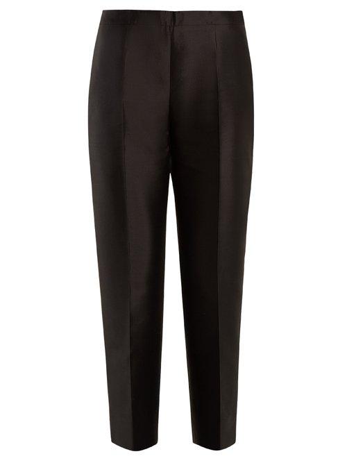 Matchesfashion.com Prada - Slim Leg Wool Blend Trousers - Womens - Black