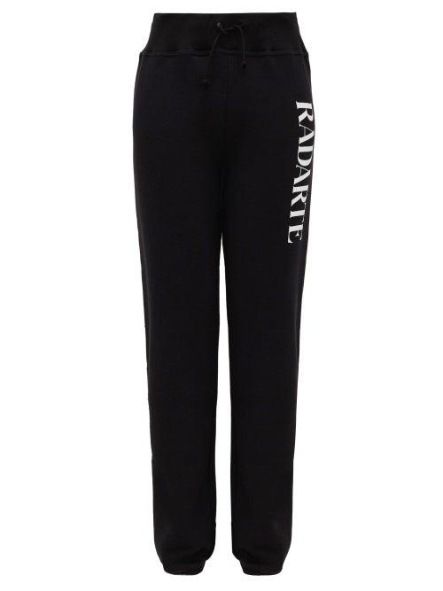 Matchesfashion.com Rodarte - Logo-print Cotton-blend Track Pants - Womens - Black