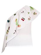 Rosie Assoulin One-shoulder Embroidered Cotton Top
