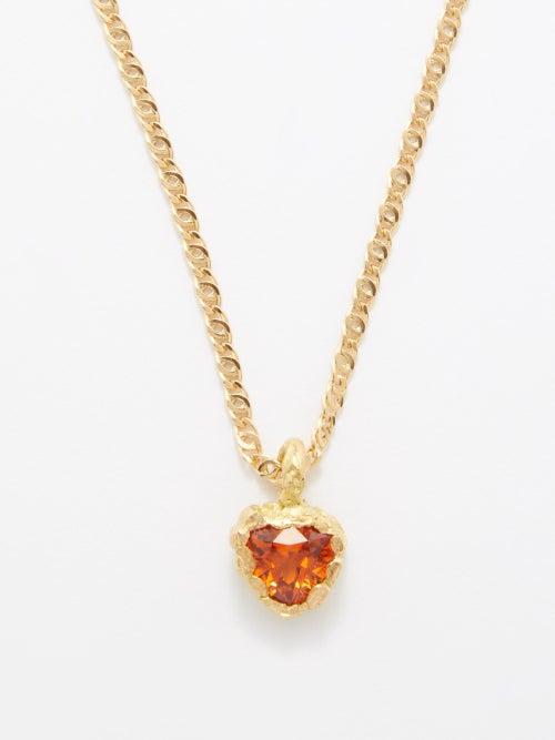 Healers - Hessonite-garnet & Recycled 18kt Gold Necklace - Mens - Gold