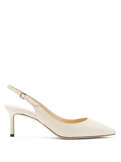 Matchesfashion.com Jimmy Choo - Erin 60 Slingback Leather Pumps - Womens - Cream