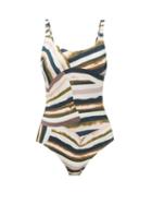 Matchesfashion.com On The Island By Marios Schwab - Gialos Printed Square-neck Swimsuit - Womens - Pink Multi