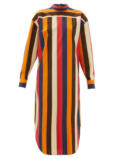Matchesfashion.com Colville - Striped Lace Up Back Cotton Poplin Shirtdress - Womens - Multi