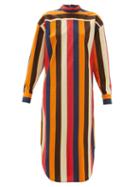 Matchesfashion.com Colville - Striped Lace Up Back Cotton Poplin Shirtdress - Womens - Multi