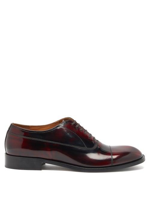 Matchesfashion.com Maison Margiela - Toe-cap Leather Oxford Shoes - Mens - Burgundy