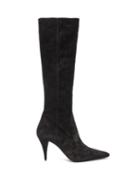 Matchesfashion.com Saint Laurent - Kiki Pointed Suede Knee High Boots - Womens - Black