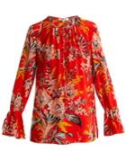 Diane Von Furstenberg Avalon Poppy-print Silk-crepe Blouse