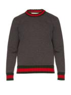 Gucci Web-knit And Cotton-jersey Sweatshirt