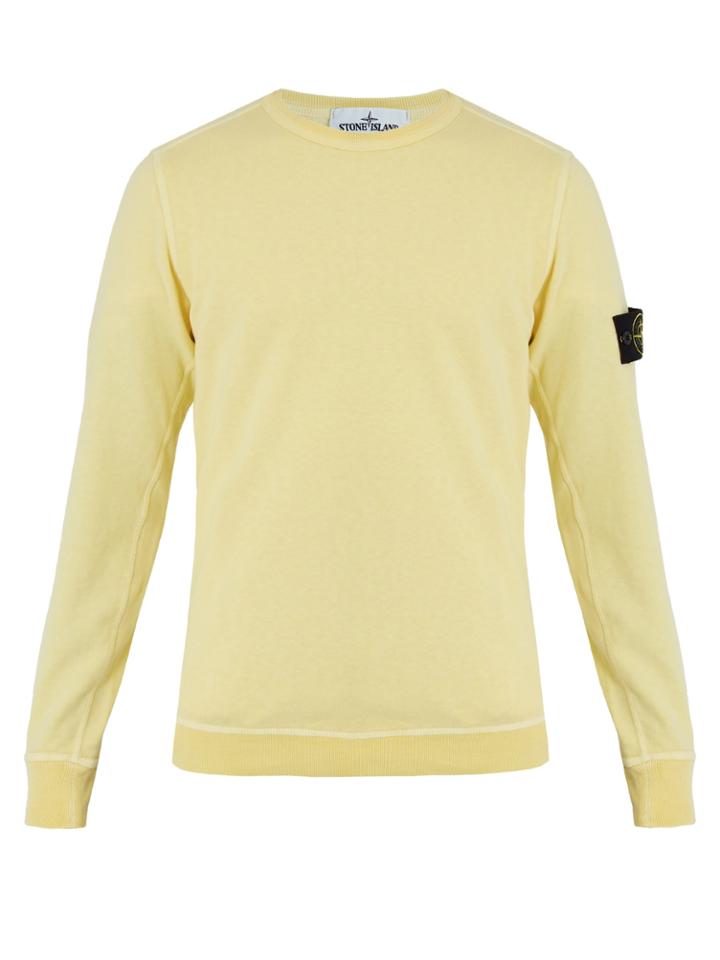 Stone Island Crew-neck Washed Cotton Sweatshirt