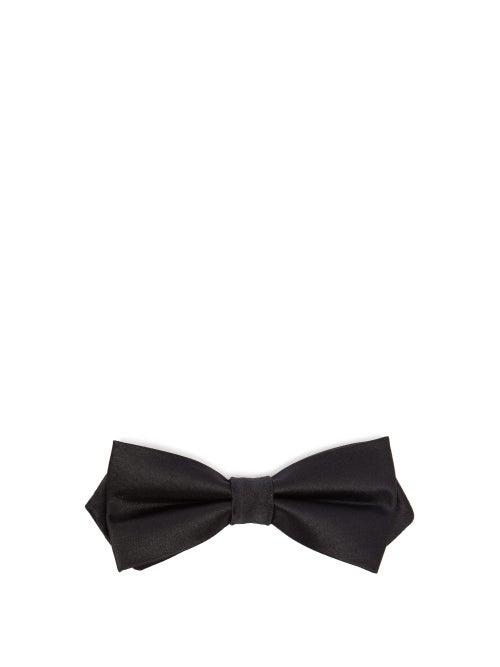 Matchesfashion.com Balmain - Silk Satin Bow Tie - Mens - Black