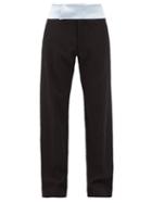 Maximilian - Colour-block Tailored Crepe Trousers - Womens - Black