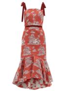 Matchesfashion.com Johanna Ortiz - Pueblo Printed Cotton Blend Midi Dress - Womens - Red Multi