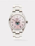 Jacquie Aiche - Vintage Rolex Oyster Diamond & Steel Watch - Womens - Pink Silver