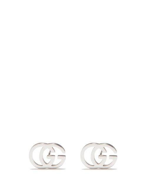 Gucci - Gg Running 18kt White-gold Earrings - Womens - White Gold