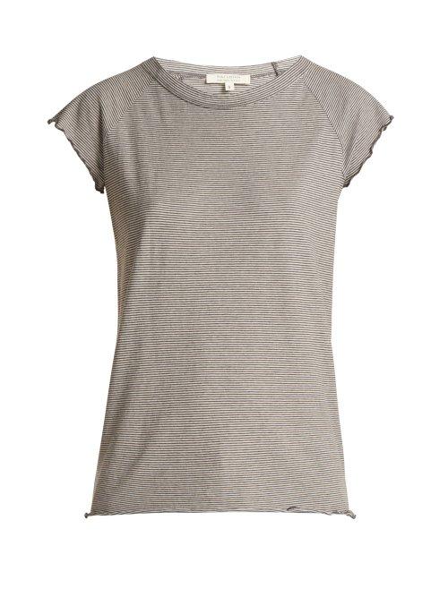 Matchesfashion.com Nili Lotan - Baseball Short Sleeved Cotton T Shirt - Womens - Dark Grey