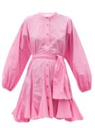 Matchesfashion.com Rhode - Emma Balloon-sleeve Cotton-poplin Dress - Womens - Light Pink