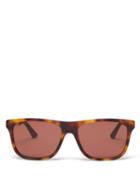 Matchesfashion.com Gucci - Square Tortoiseshell-effect Acetate Sunglasses - Mens - Brown