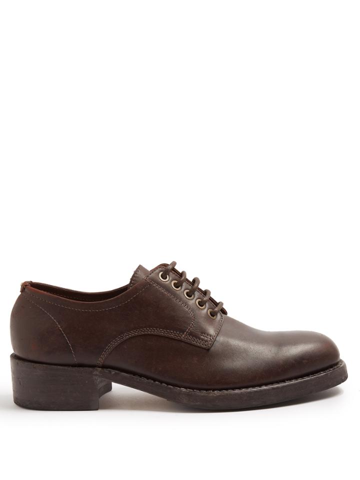 Maison Margiela Washed-leather Derby Shoes