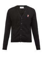 Matchesfashion.com Ami - Logo-appliqu Wool Cardigan - Mens - Black
