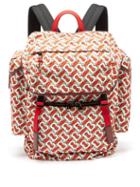 Matchesfashion.com Burberry - Tb Monogram Leather Trim Backpack - Mens - Red Multi