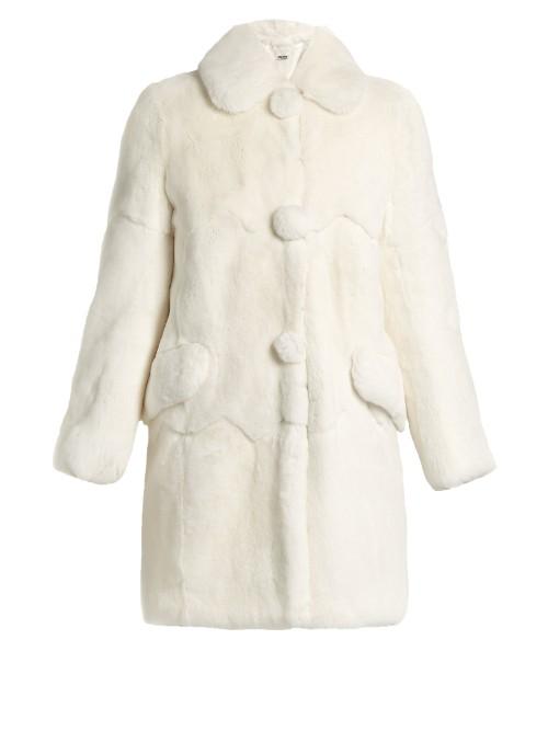 Miu Miu Round-collar Rabbit-fur Coat