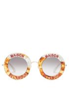 Matchesfashion.com Gucci - Maison De L'amour Round Acetate Sunglasses - Womens - Tortoiseshell