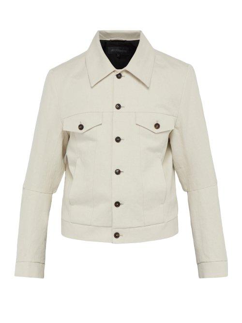 Matchesfashion.com Ann Demeulemeester - Single Breasted Cotton Blend Jacket - Mens - White