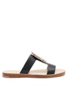 Matchesfashion.com Gabriela Hearst - Agate-embellished Leather Slides - Womens - Black