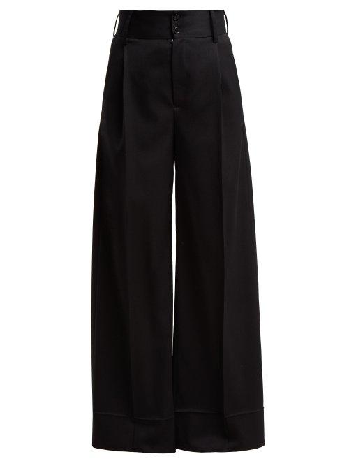 Matchesfashion.com Mm6 Maison Margiela - Wide Leg Trousers - Womens - Black