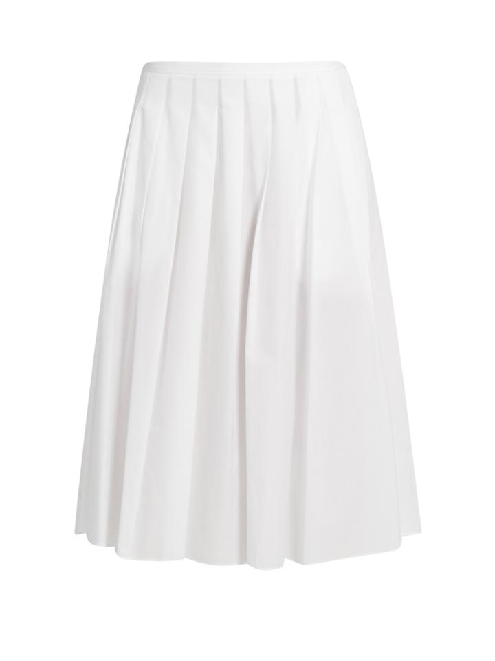 Vince Pleated Cotton Skirt