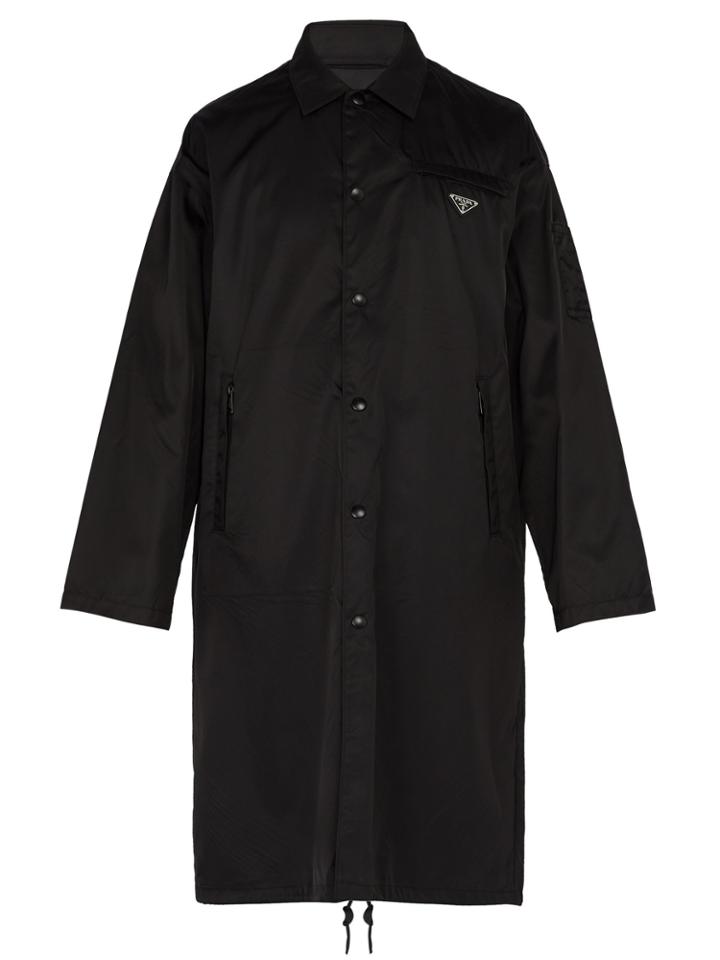 Prada Long-line Nylon Coach Jacket