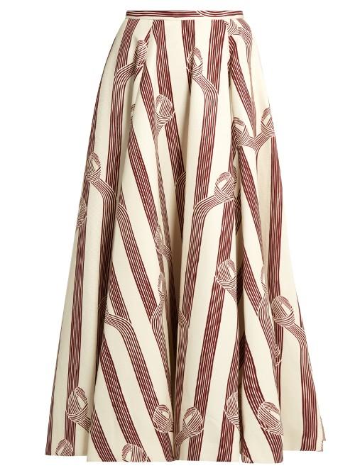 Emilia Wickstead Eleanor Linear-print Midi Skirt