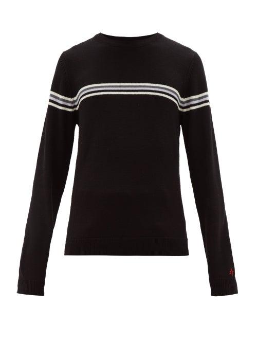 Matchesfashion.com Perfect Moment - Orelle Stripe Intarsia Wool Sweater - Mens - Black