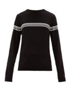 Matchesfashion.com Perfect Moment - Orelle Stripe Intarsia Wool Sweater - Mens - Black