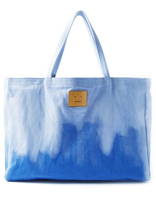 Acne Studios - Agele Face-patch Denim Tote Bag - Womens - Blue Multi
