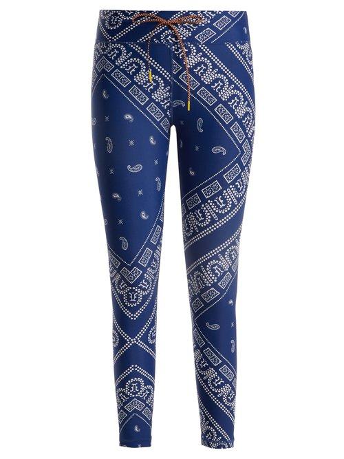 Matchesfashion.com The Upside - Bandana Graphic Print Performance Leggings - Womens - Blue Print
