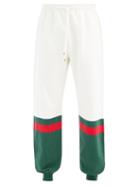 Matchesfashion.com Gucci - Logo-stripe Loopback Cotton-jersey Track Pants - Mens - Green White
