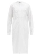 Matchesfashion.com Sbline - Tuxedo-bib Pinstriped Cotton-poplin Tunic - Mens - White Black