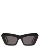 Matchesfashion.com Loewe - Anagram-logo Cat-eye Acetate Sunglasses - Womens - Black
