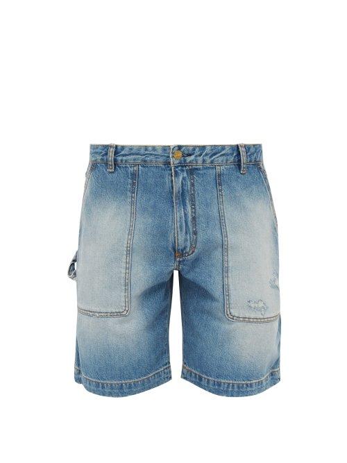 Matchesfashion.com Acne Studios - Loose Leg Denim Utility Shorts - Mens - Indigo