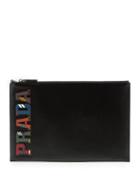 Matchesfashion.com Prada - Logo Plaque Saffiano Leather Pouch - Mens - Multi