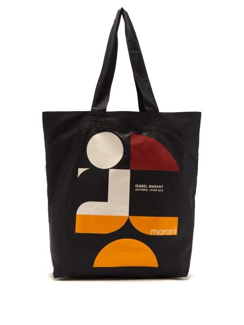 Matchesfashion.com Isabel Marant - Woom Logo Print Tote - Womens - Black Multi