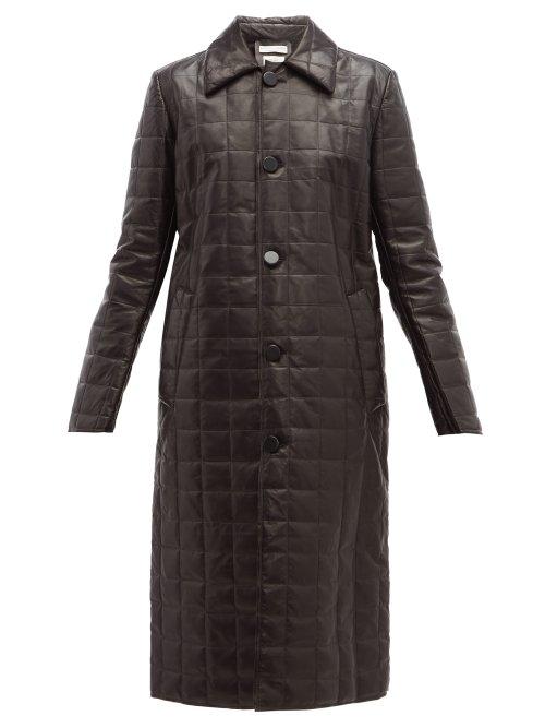 Matchesfashion.com Bottega Veneta - Quilted Leather Down Filled Coat - Womens - Black
