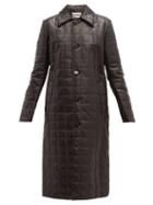 Matchesfashion.com Bottega Veneta - Quilted Leather Down Filled Coat - Womens - Black