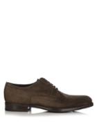 Salvatore Ferragamo Grand Suede And Leather Derby Shoes