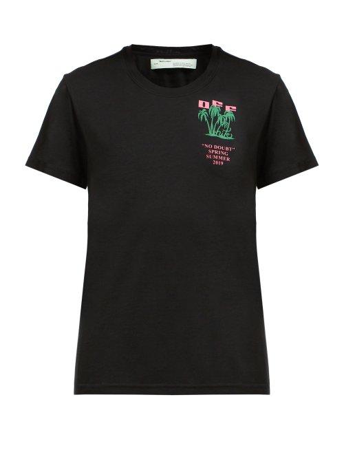 Matchesfashion.com Off-white - Island Logo Cotton T Shirt - Womens - Black