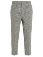 Ami Tapered-leg Gingham-cotton Cropped Trousers
